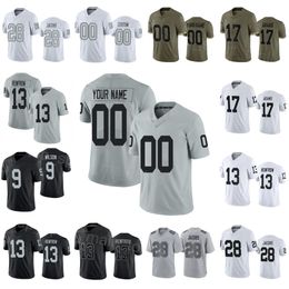 Men Kids Women Football 28 Josh Jacobs Jersey 35 Zamir White 34 Brandon Bolden 17 Davante Adams 13 Hunter Renfrow 9 Tyree Wilson Turn Back The Clock Colour Rush Sewing