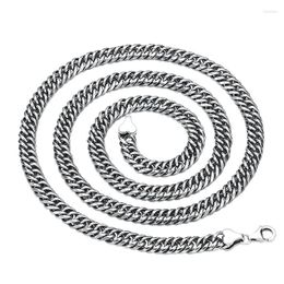 Chains 6mm Thick S925 Sterling Silver Cuban Necklace Men's Horsewhip Chain Heavy Industry Punk Trend Personality Jewellery