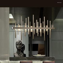 Pendant Lamps Light Luxury Restaurant LED Modern Simple Bar Table Club Long Form Decorative