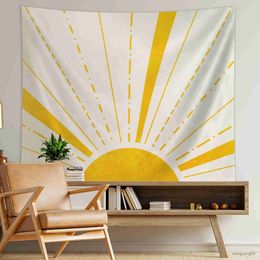 Tapestries Sunshine In Cloud Natural Scenery Tapestry Golden Sun Wall Hanging Sky Landscape Tapestries Bedroom Living Room Dorm Wall Cloth R230810
