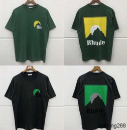 RHUDE T-shirts Men Women Japan Rh Hairstyle Print Top Tees Summer Style Rhude RHUDE T Shirt 46