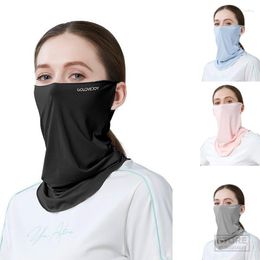 Bandanas Silk Sunscreen Mask Women Summer Anti-UV Quick-drying Face Cover Scarf Breathable Lady Neck Protection Cycling