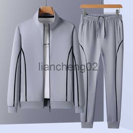Men's Tracksuits Spring Plus Size Sports Suit Baseball Collar Cardigan Suit Casual Solid Colour Stitching Men Sets Los Hombres Conjuntos L-7XL J230810