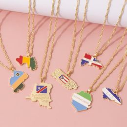 Choker Country Map Necklace In Multiple Colours