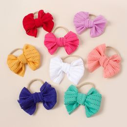 16206 New Infant Baby Big Bowknot Headband Kids Nylon Elastic Hair Band Children Headwear Kid Girls Hair Accessories 8 Colors