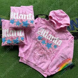 Mens Hoodies Sweatshirts 53nq Mens and Womens Hoodies Sweatshirts Sweatpants Fashion Brand Sp5der 55555 Atlanta Pink High Quality Young Thug Spider Web Star Letter