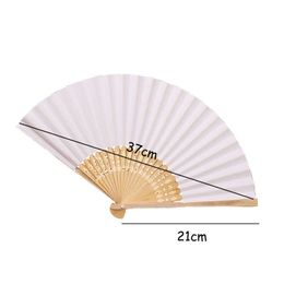 Chinese Style Products 1Pc 7inch White Hand-painted Foldable Paper Fan Portable Wedding Party Hand Fan Gifts Chinese Style Vintage Decoration Child DIY