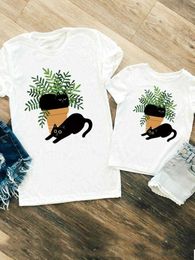 Family Matching Outfits Family Matching Outfits Cat 90s Trend Lovely Women Girls Boys Kid Child Summer Mom Mama Tshirt Tee T-shirt Clothes Clothing