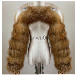 Women's Jackets BEIZIRU Women Real Raccoon Fur Fox Silver Fox Red Fox One Sleeve Two Sleeve Lenght 60CM fur coat Naked Fashion J230810