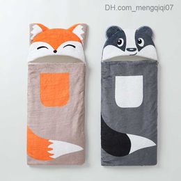 Pajamas Baby sleeping bag fox shaped thick warm blanket pure cotton cocoon baby boy girl clothing kindergarten packaging 0-6M Z230811