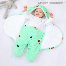 Pyjamas Avocado baby sleeping bag super soft fluffy wool newborn receiving blanket baby boy girl clothing sleep packaging Swaddle 0-6M Z230811