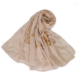 Scarves Paisley Embroidery Scarf Viscose Linen Muslim Femme Hijabs Sjaal Head Cover Bandana Bufanda Islamic Shawls Arab Babushka