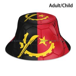Wide Brim Hats Bucket Hats Angola Flag Bucket Hat Sun Cap Angolan Flag Competition Sports Futbol Player Soccer Ball Team World 2022 HKD230810