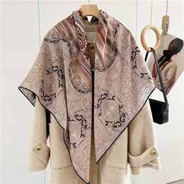 Scarves Paisley Print Wool Blanket Scarf Shawl Women Winter Warm Wraps High Quality 2 Sides Printing 130 130cm