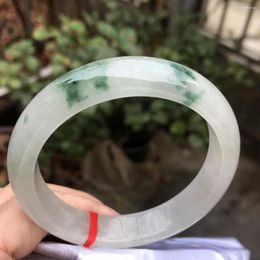 Bangle Real Burma Jade Natural Myanmar High Jadeite Grade A Floating Green Flower Certified Jades Stone Bangles Bracelets