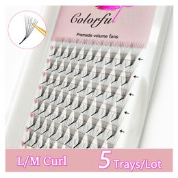 False Eyelashes LM curl Premade Volume Lash s 5D 6D 8D 10D MIX Thin Pointy Base Russian Mega Fan Faux Mink L M Cilios 230809