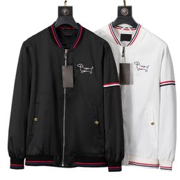 Мужские куртки дизайнер топ итальянский бренд для бренда, вышивая логотип, Zipper Jacket Overwear Spring и осень -спортивная спортивная ветропроницаемая палата