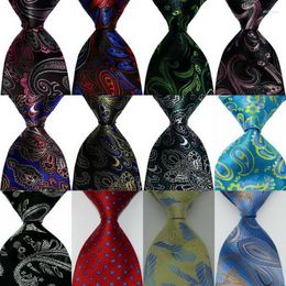 Bow Ties Men's Floral Tie Silk 9cm Paisley Blue PurpleJacquard Party Wedding Woven Fashion Design Necktie