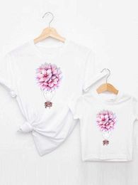 Family Matching Outfits Graphic Tee T-shirt Family Matching Outfits Flower Travel Boy Girl Women Kid Child Summer Mom Mama Mother Clothes Clothing