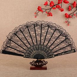 Chinese Style Products Retro Sexy Lace Fan Summer Dance Performance Photography Photo Props Portable Folding Hand Fan Decorative Fan Chinese Dance Fan