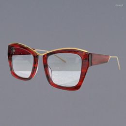 Sunglasses MU02YS Cat Eye Women's Aetate Frame Titanium Leg Fancy Special Eyewear Handmade Solar Glasses For Men Sunshade