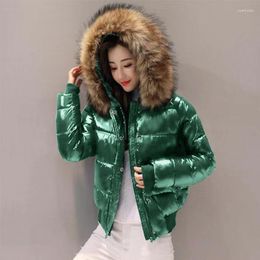 Women's Trench Coats Snow Wear Glossy Autumn Winter Coat Female Jacket For Clothes Warm Parkas Waterproof Hooded Down