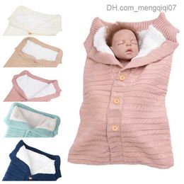 Pyjamas Baby Winter Knitted Sleeping Bag 2022 Newborn Thick Plus Velvet Cotton Blanket Project Kick proof Sleeping Bag Z230811