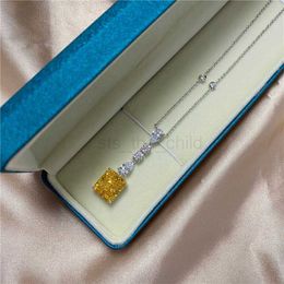 Pendant Necklaces Handmade 5ct Topaz Diamond Necklace Real 925 Sterling Silver Party Wedding Pendants Necklace For Women Bridal Fine Jewellery