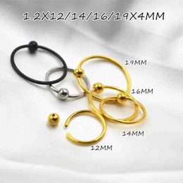 50pcs Surgical Steel Gauges Nose Ring Lip Ring Nipple/Eyebrow BCR Body Piercing earring tragus Helix ring 16gx12/14/16/19x4mm L230810