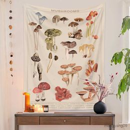 Tapestries Butterfly Mushroom Illustration Chart Tapestry Flower Bohemian Hippie Witchcraft Divination Living Room Bedroom Home Decor R230810