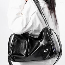 Duffel Bags Korean Y2k Aesthetic Shoulder Bag High-capacity Grunge Star Crossbody Tote Vintage Simple Fashion Casual All Match Handbags