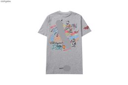 Graffiti t shirt Mens Fashion Chromez Designer Shirts Ch Heartz Summer Flame Cross Arm Round Neck Short Sleeve T-shirt Men's Women's Lovers' Trend