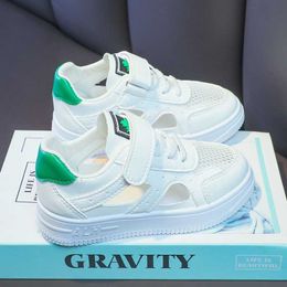 Sneakers Big Children Lightweight Hollow White Casual Shoes Baby Girls Kids Boys Mesh Breathable Outdoor Sports Gym Sneakers R230810
