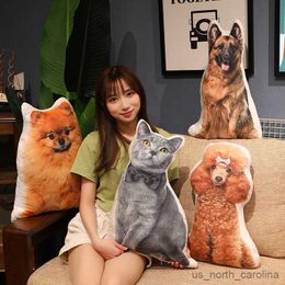 Stuffed Plush Animals 50CM Simulation Dog British Shorthair Cat Plush Toys Printed Animal Stuffed Home Decor Birthday Gifts R230810