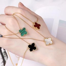 Classic Designer jewelry 4/Four Leaf Clover Necklace gold chain Pendants Mother-of-Pearl Plated 18K for Women Girl Valentine's Engagement Jewelry necklaces Gift