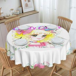 Table Cloth Round Waterproof Candy Anime Manga Cover Japan Cartoon Tablecloth For Picnic 60 Inch