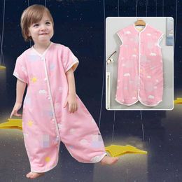 Pyjamas Baby Split Sleep Bag Summer 4-layer Cotton Gauze Baby Sleep Bag Thin Children's Anti Kick Quilt Newborn Sleep Bag Z230810