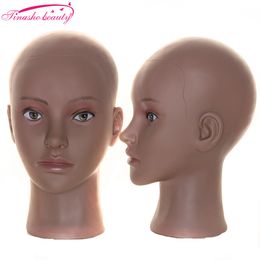 Wig Stand Tinashe Beauty African Mannequin Head For Making Wig Hat Display Cosmetology Manikin Head Female Dolls Bald Training Head 230809