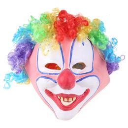 Party Masks Creative Color Hair Clown Mask Fancy Dress Party Costume Role-playing Props Holiday Dressing Props 230809