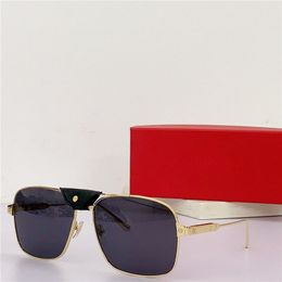 New fashion design square sunglasses 0419S exquisite K gold frame with small leather buckle simple and popular style outdoor uv400 protection glasses