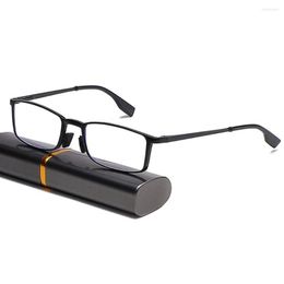 Sunglasses Frame Men Women Spring Hinge Readers Eyeglasses Mini Reading Glasses With Portable Pen Clip Case Blue Light Blocking