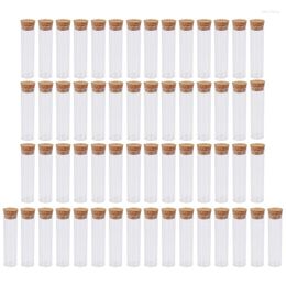 50Pcs/Pack 25X95mm Flat Bottom Tea Plastic Test Tube Drosophila Vials Culture With Cork Stoppers