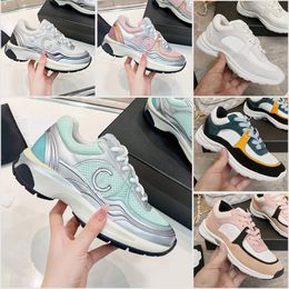 Dicke Soled Casual Schuhe Frauen Plattform Travel Leder Schnürschneak 100% Cowhide Fashion Lady Lady Letters Flat Designer Running Trainer Männer Fitnessstudio Sneakers Größe 35-42