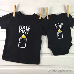 Lustige Familie passende Outfits Baumwolle Vater Tochter Sohn Kinder T -Shirts Baby und ich Sommerkleidung R230810