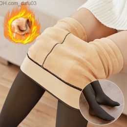 Socks Hosiery 11.11 Sales of women's pantyhose transparent wool socks winter stockings wool lining tight hot pants tight fake pantyhose Z230810