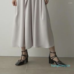 Designer Dress Shoes Feminino Thin Straps Women Spring Summer 2023 High Heels Japanese Square Toe Chaussure Femme Shallow Mouth