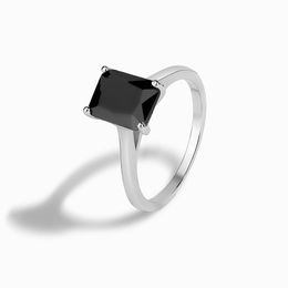 2023 European and American New Vintage S925 Sterling Silver Square Jewellery Versatile Exquisite Fashion Women's Ring