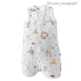 Pajamas Happy Flute Unisex Goze Summer Sleeveless One Piece Pajamas Baby Kicks Waterproof Quilt Pure Cotton Children's Tank Top Sleeping Bag Z230811