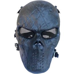Black Tornado Airsoft Paintball Skull Full Face Protection Mask for Outdoor Wargame Tactical Gear CS War HKD230810