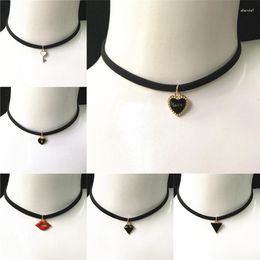Chains Punk Choker Necklace Vintage Triangle Star Key Love & Pendant For Women Girls Tattoo Clavicle Chain Jewelry Gifts